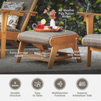 Ensemble de 5 chaises Adirondack d'extérieur rembourrées en teck Cambridge Casual Auburn