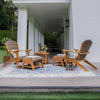 Ensemble de 5 chaises Adirondack d'extérieur rembourrées en teck Cambridge Casual Auburn