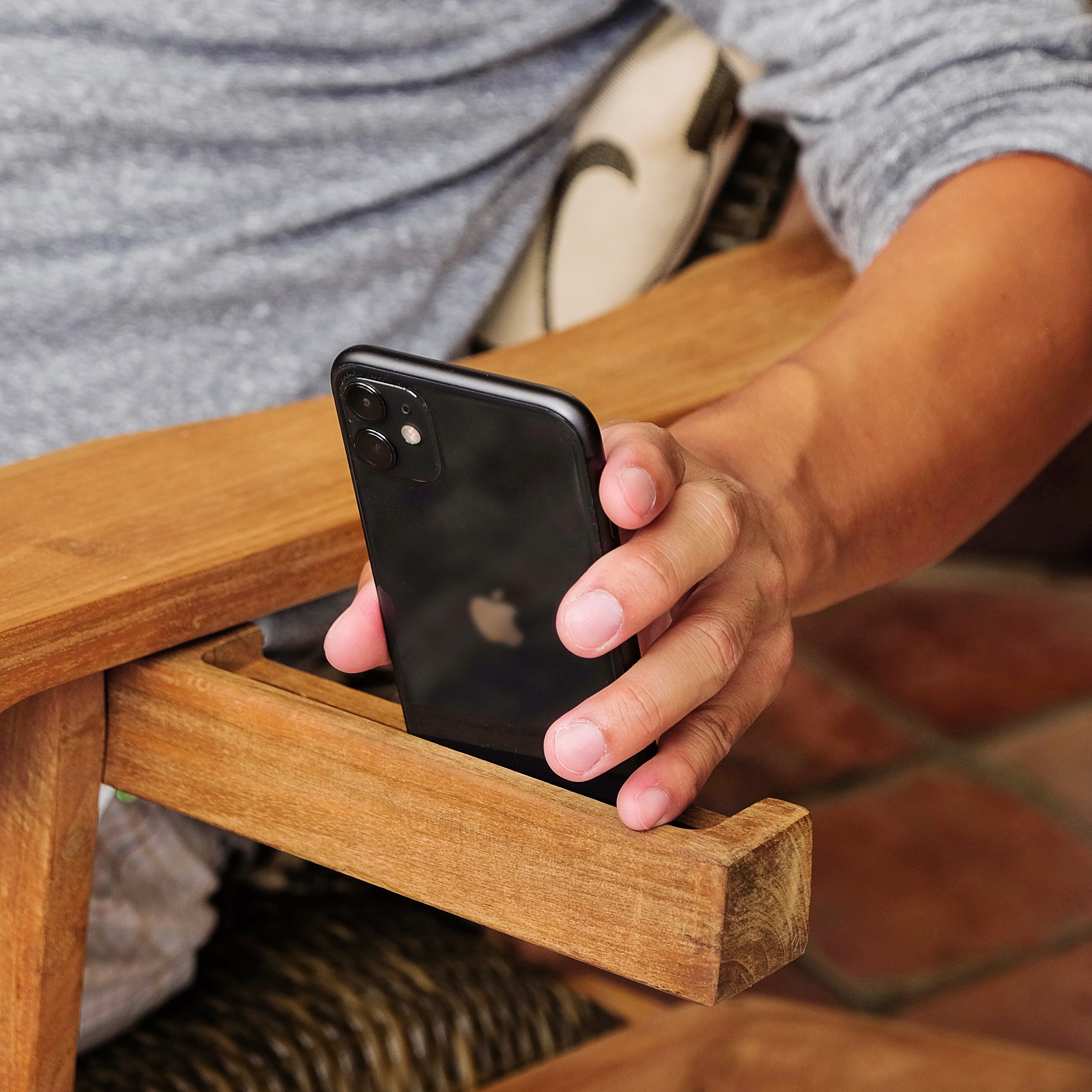 Ensemble de 5 chaises Adirondack d'extérieur rembourrées en teck Cambridge Casual Auburn