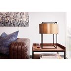 Canapé moderne en cuir à coutures en U d'Aurelle Home Caolo