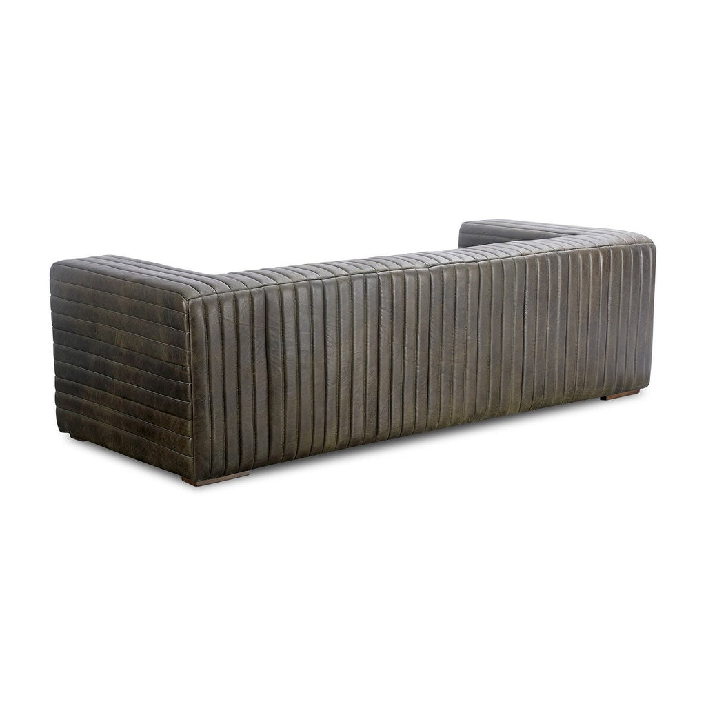 Canapé moderne en cuir à coutures en U d'Aurelle Home Caolo