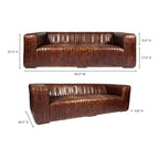 Canapé moderne en cuir à coutures en U d'Aurelle Home Caolo