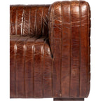 Canapé moderne en cuir à coutures en U d'Aurelle Home Caolo