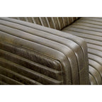 Canapé moderne en cuir à coutures en U d'Aurelle Home Caolo