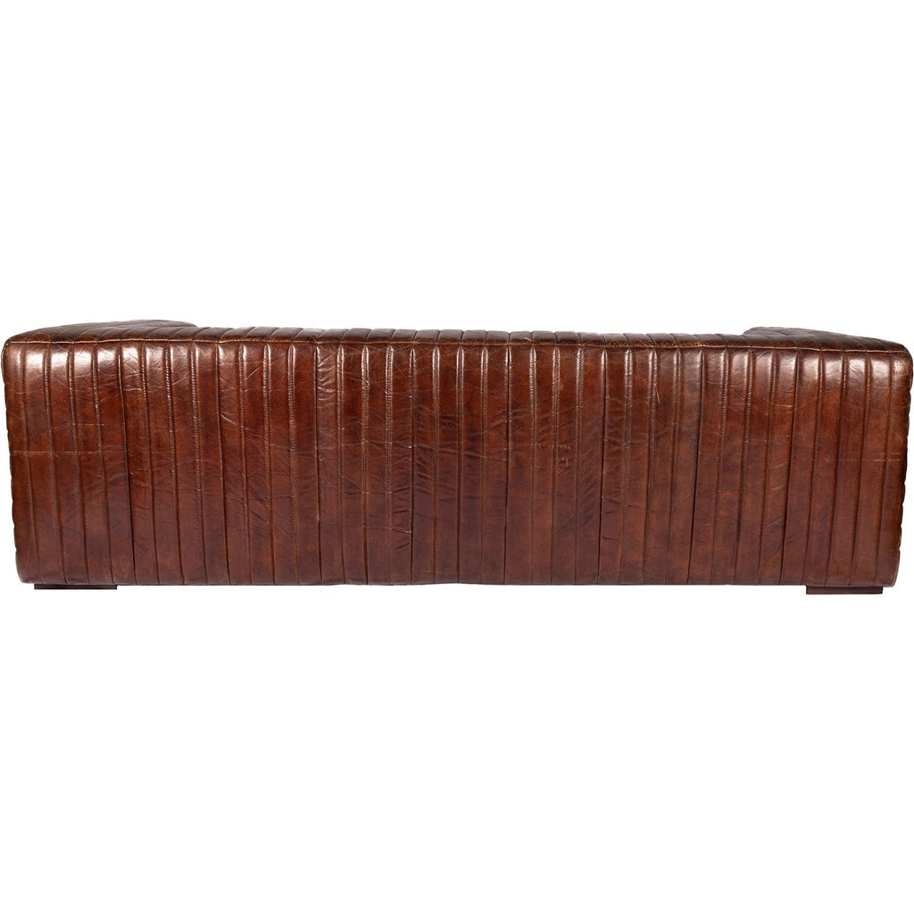 Canapé moderne en cuir à coutures en U d'Aurelle Home Caolo