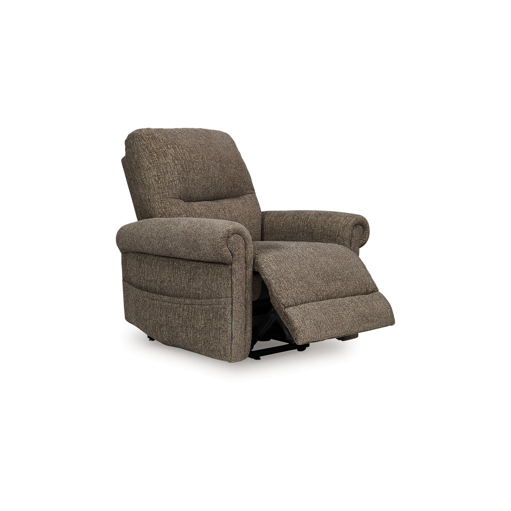 Fauteuil inclinable releveur électrique Auro, massage thermique, polyester brun taupe