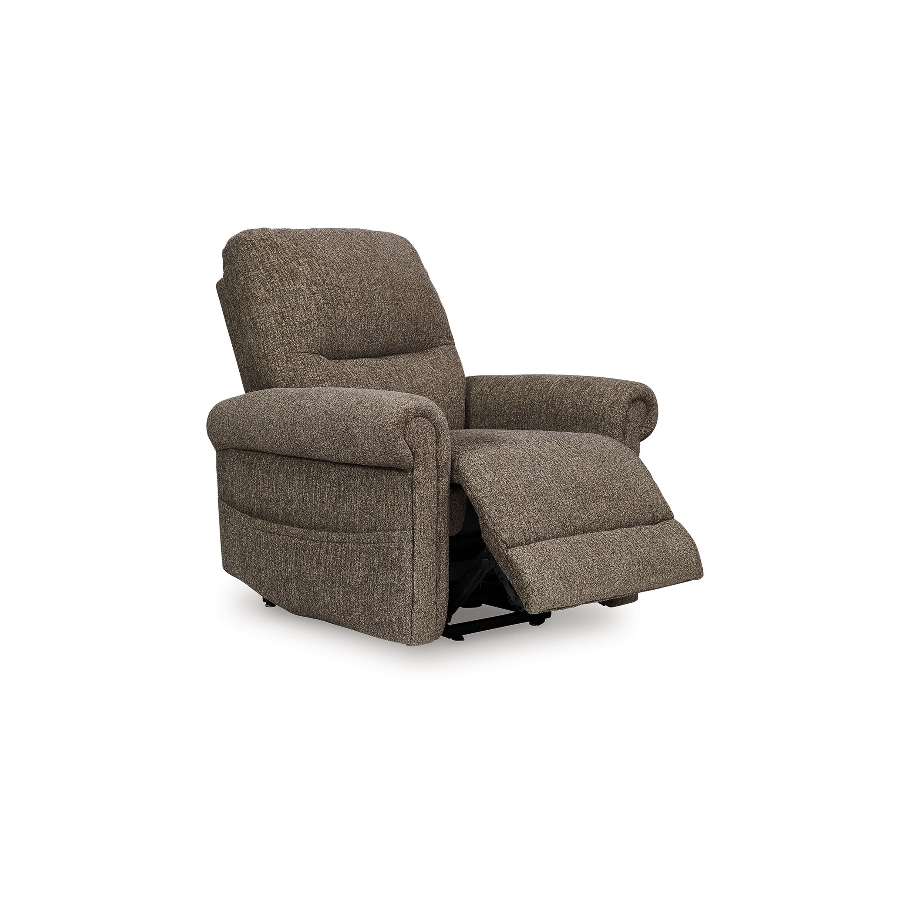 Fauteuil inclinable releveur électrique Auro, massage thermique, polyester brun taupe