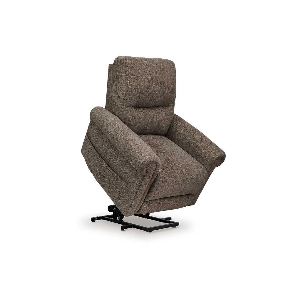 Fauteuil inclinable releveur électrique Auro, massage thermique, polyester brun taupe