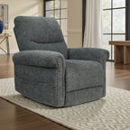 Fauteuil inclinable releveur électrique Auro, chauffant et massant, 99 cm, polyester gris