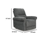 Fauteuil inclinable releveur électrique Auro, chauffant et massant, 99 cm, polyester gris
