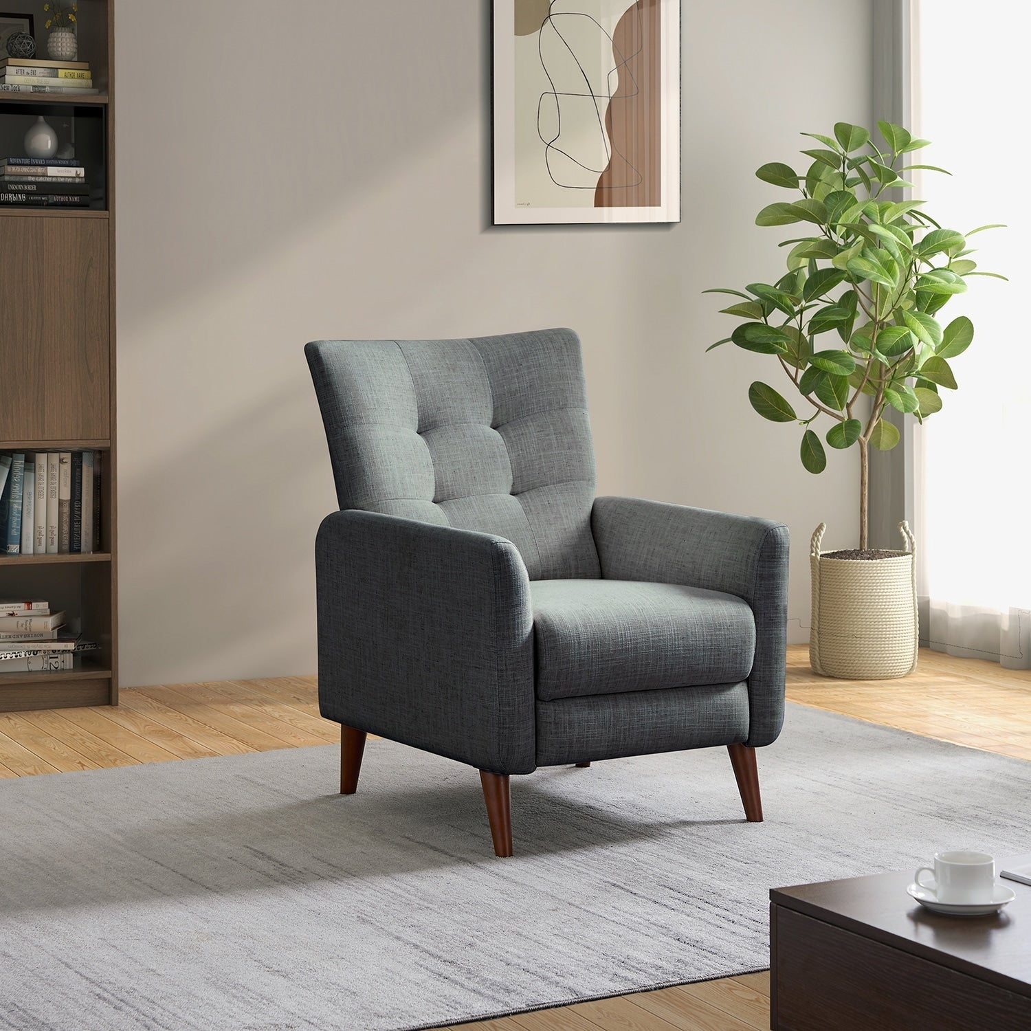 Fauteuil inclinable manuel confortable Aurora avec base en bois