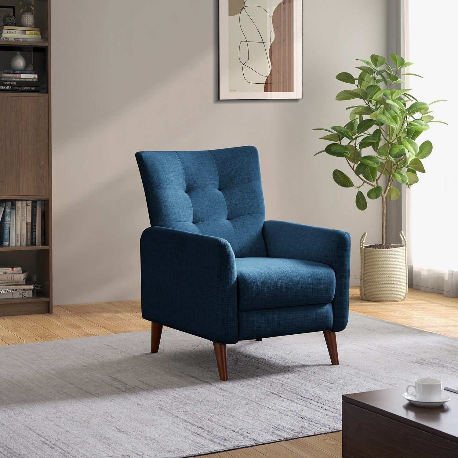 Fauteuil inclinable manuel confortable Aurora avec base en bois
