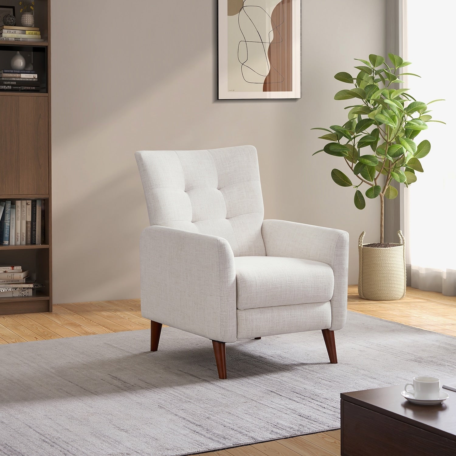 Fauteuil inclinable manuel confortable Aurora avec base en bois