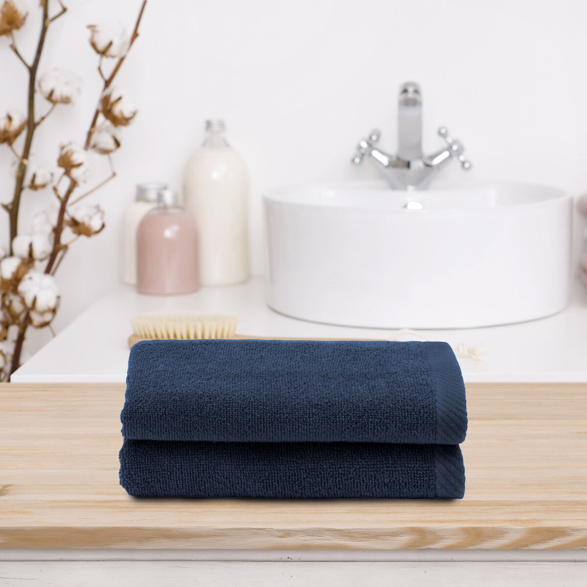 Serviettes de toilette Ediree 100 % coton turc authentiques pour hôtel et spa - Lot de 2