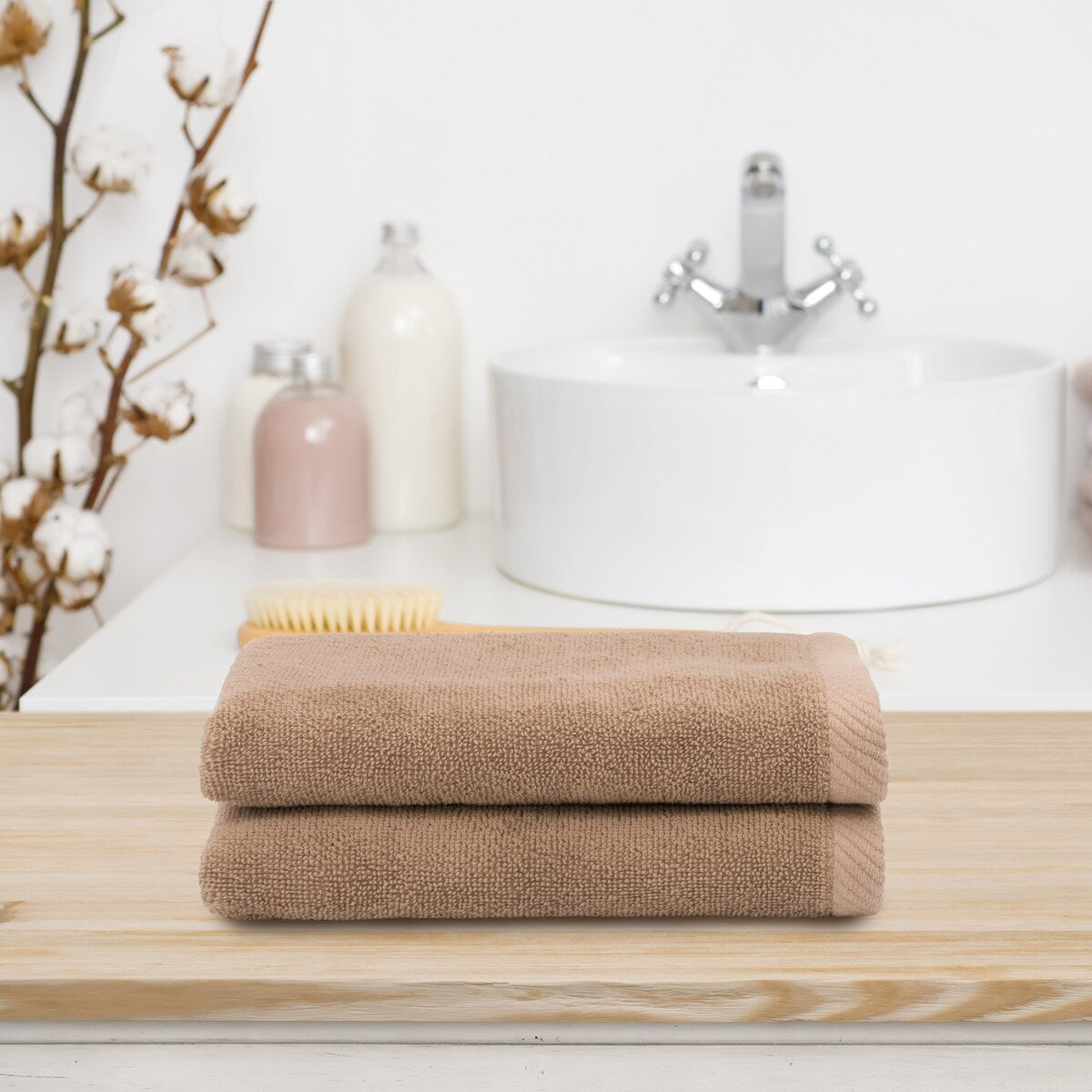 Serviettes de toilette Ediree 100 % coton turc authentiques pour hôtel et spa - Lot de 2