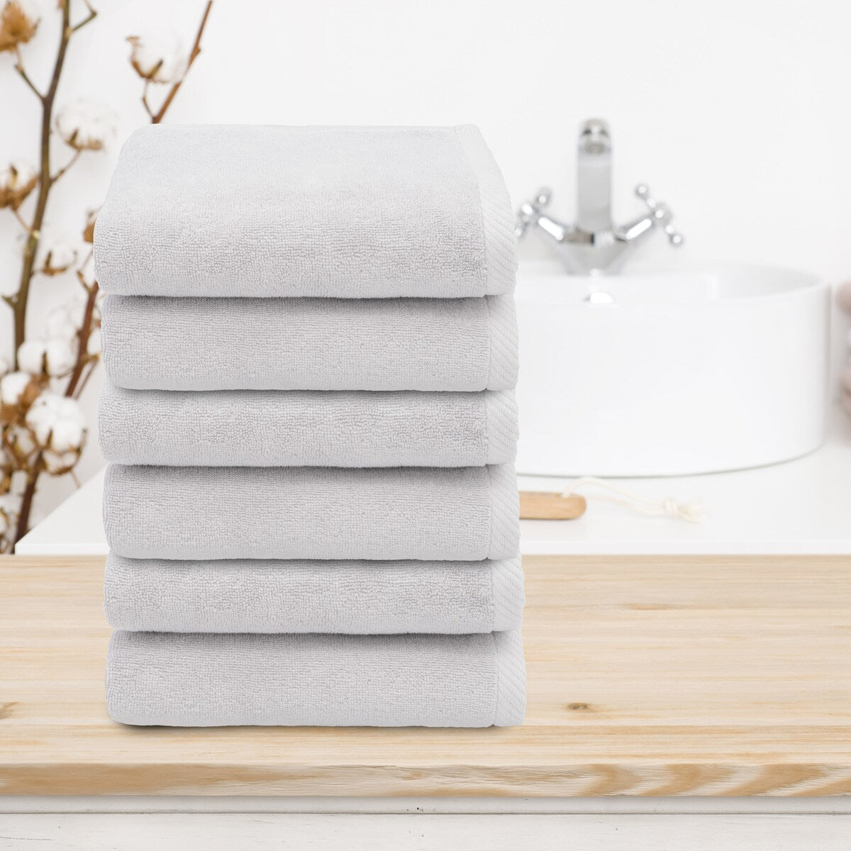 Serviettes de toilette Ediree 100 % coton turc authentiques pour hôtel et spa - Lot de 6