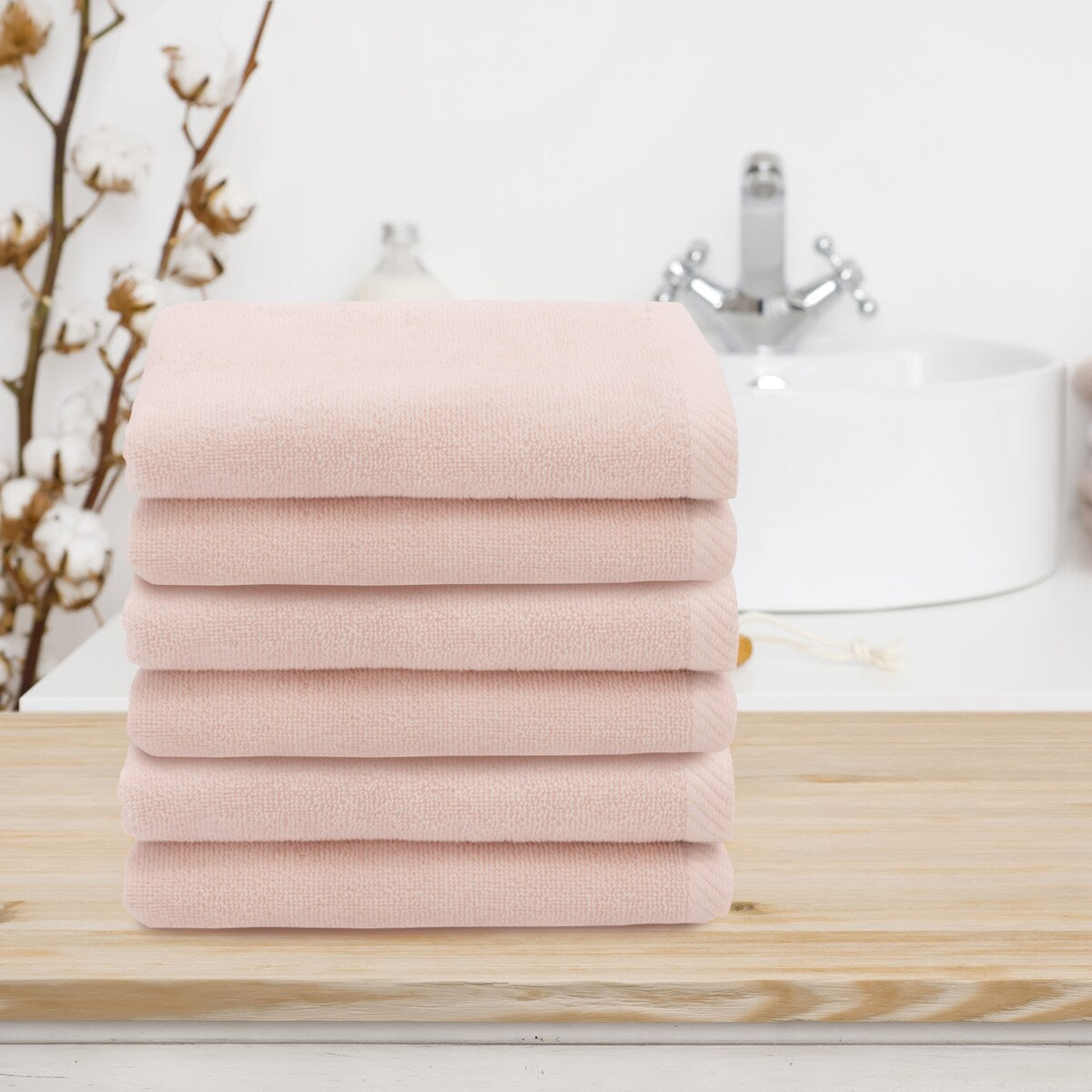 Serviettes de toilette Ediree 100 % coton turc authentiques pour hôtel et spa - Lot de 6