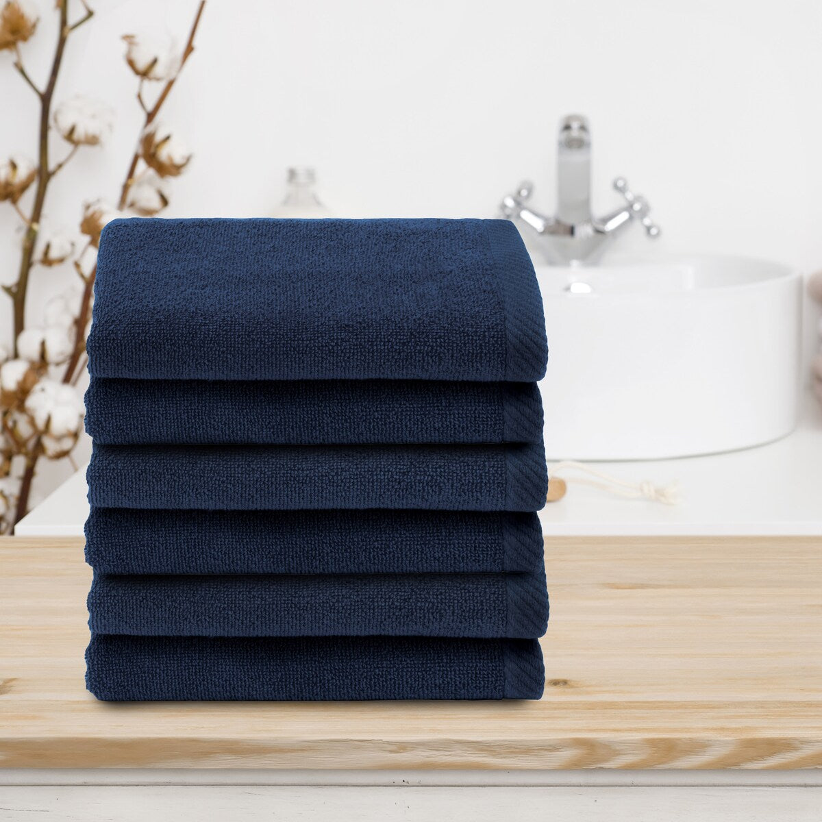 Serviettes de toilette Ediree 100 % coton turc authentiques pour hôtel et spa - Lot de 6