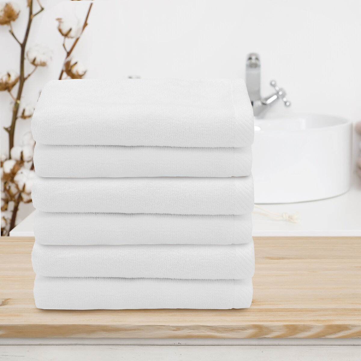 Serviettes de toilette Ediree 100 % coton turc authentiques pour hôtel et spa - Lot de 6
