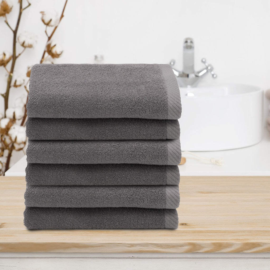 Serviettes de toilette Ediree 100 % coton turc authentiques pour hôtel et spa - Lot de 6
