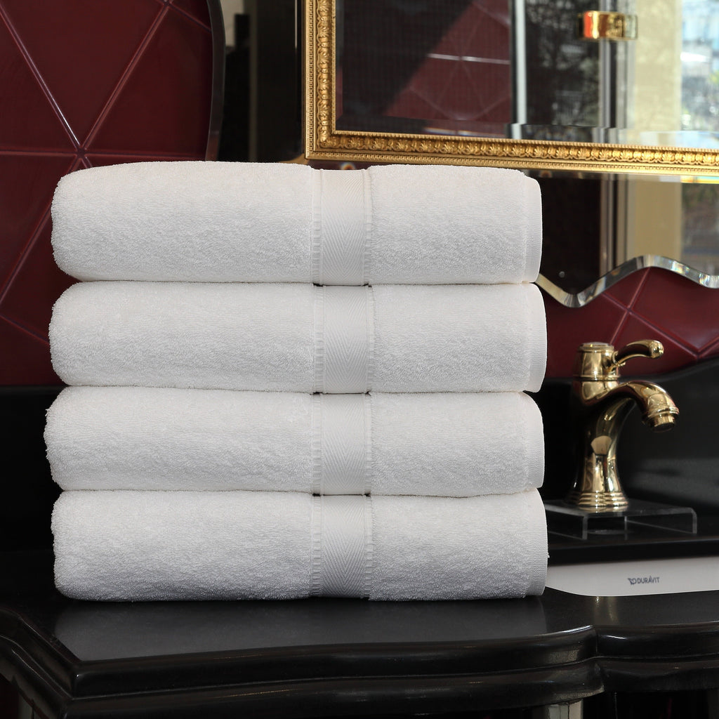 Serviettes de bain turques authentiques en coton pour hôtel et spa (lot de 4)