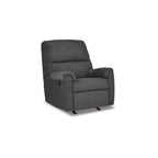 Fauteuil inclinable à bascule manuel Avel, polyester gris foncé, structure en métal