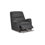Fauteuil inclinable à bascule manuel Avel, polyester gris foncé, structure en métal