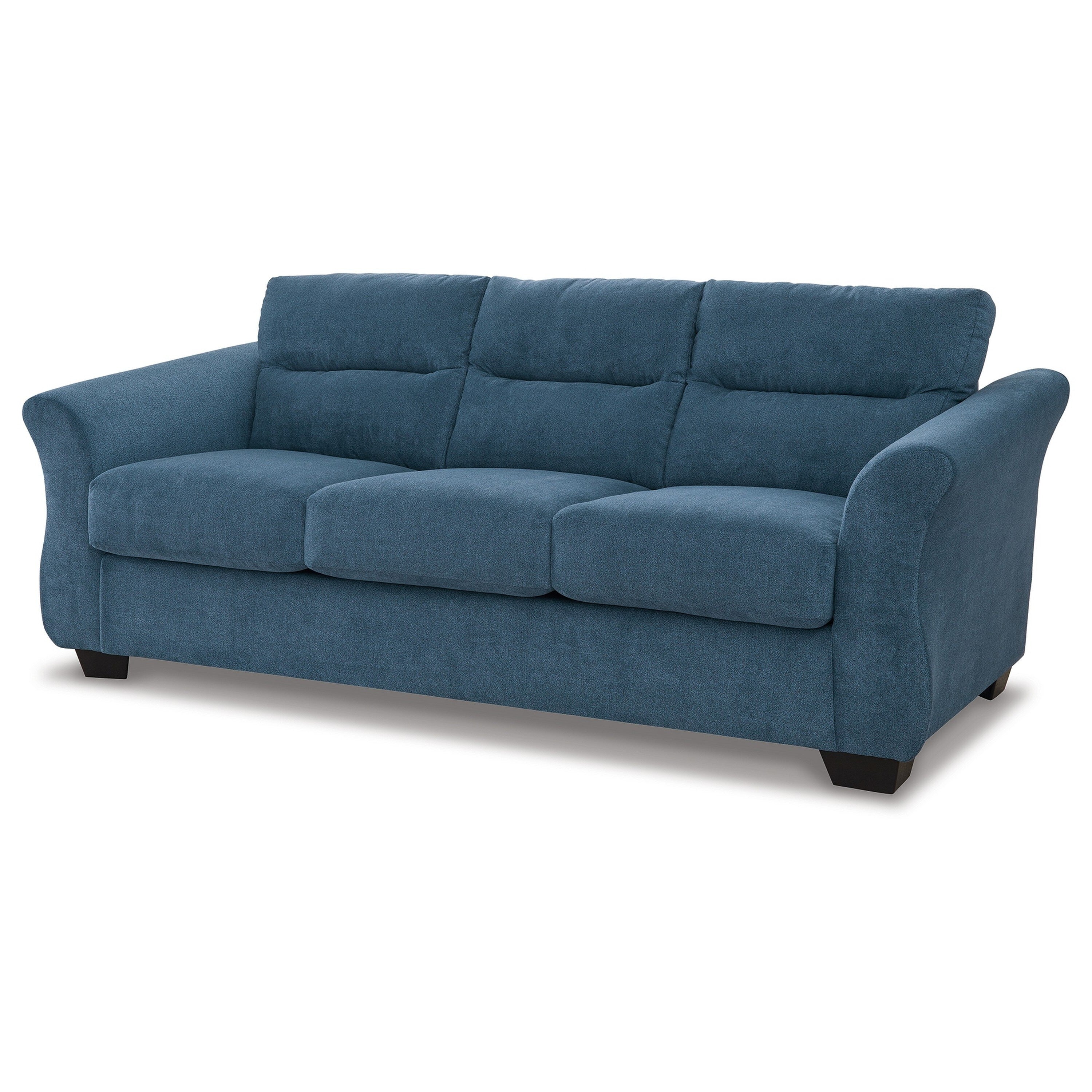 Canapé Avel, polyester bleu indigo doux, assise résistante à l'affaissement, 88 pouces