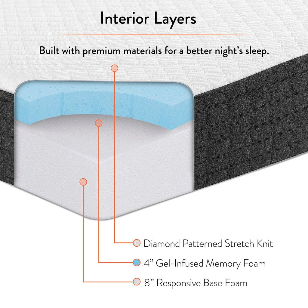 Matelas Aveline 12 en mousse à mémoire de forme King