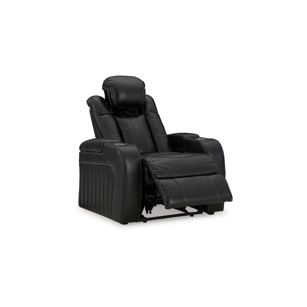 Fauteuil inclinable électrique Aven, caractéristiques haut de gamme, similicuir bleu nuit