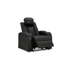 Fauteuil inclinable électrique Aven, caractéristiques haut de gamme, similicuir bleu nuit