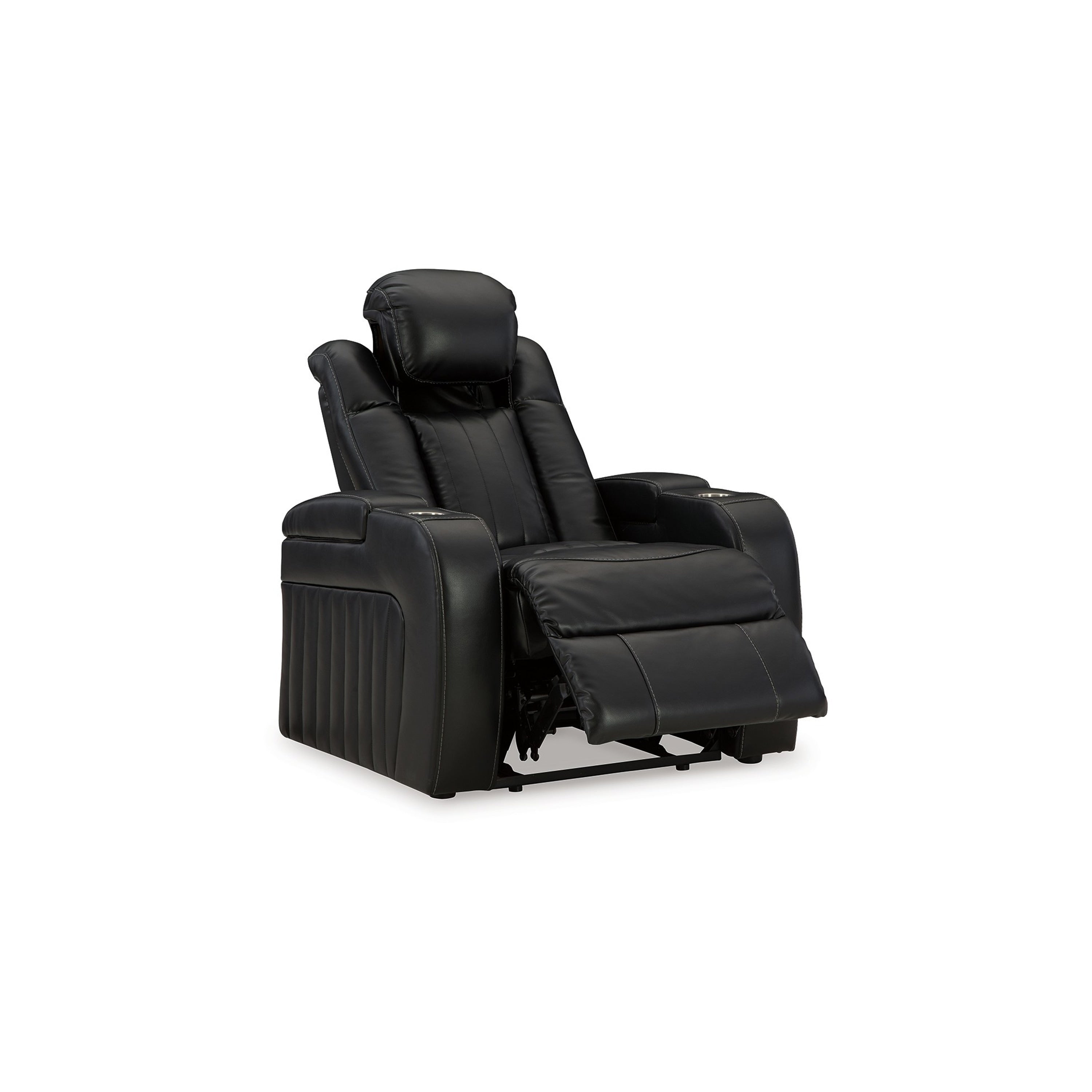 Fauteuil inclinable électrique Aven, caractéristiques haut de gamme, similicuir bleu nuit