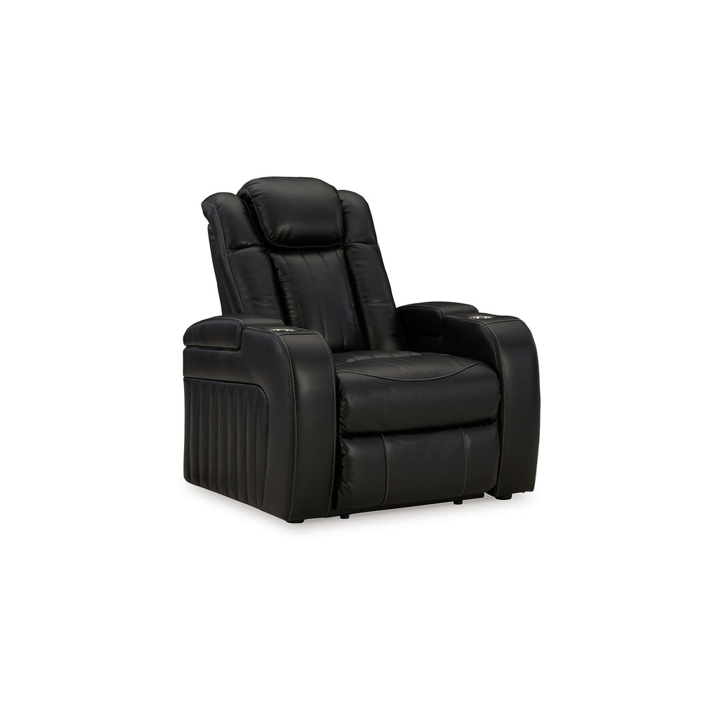 Fauteuil inclinable électrique Aven, caractéristiques haut de gamme, similicuir bleu nuit