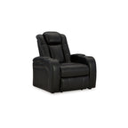 Fauteuil inclinable électrique Aven, caractéristiques haut de gamme, similicuir bleu nuit
