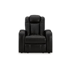 Fauteuil inclinable électrique Aven, caractéristiques haut de gamme, similicuir bleu nuit