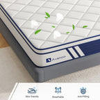 Matelas hybride Avenco 10'' en mousse à mémoire de forme et ressorts ensachés dans une boîte