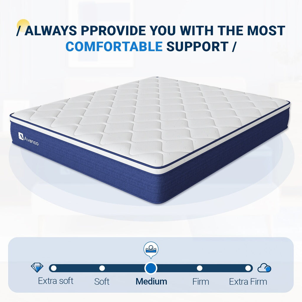 Matelas hybride en mousse à mémoire de forme moyenne Avenco 12 po