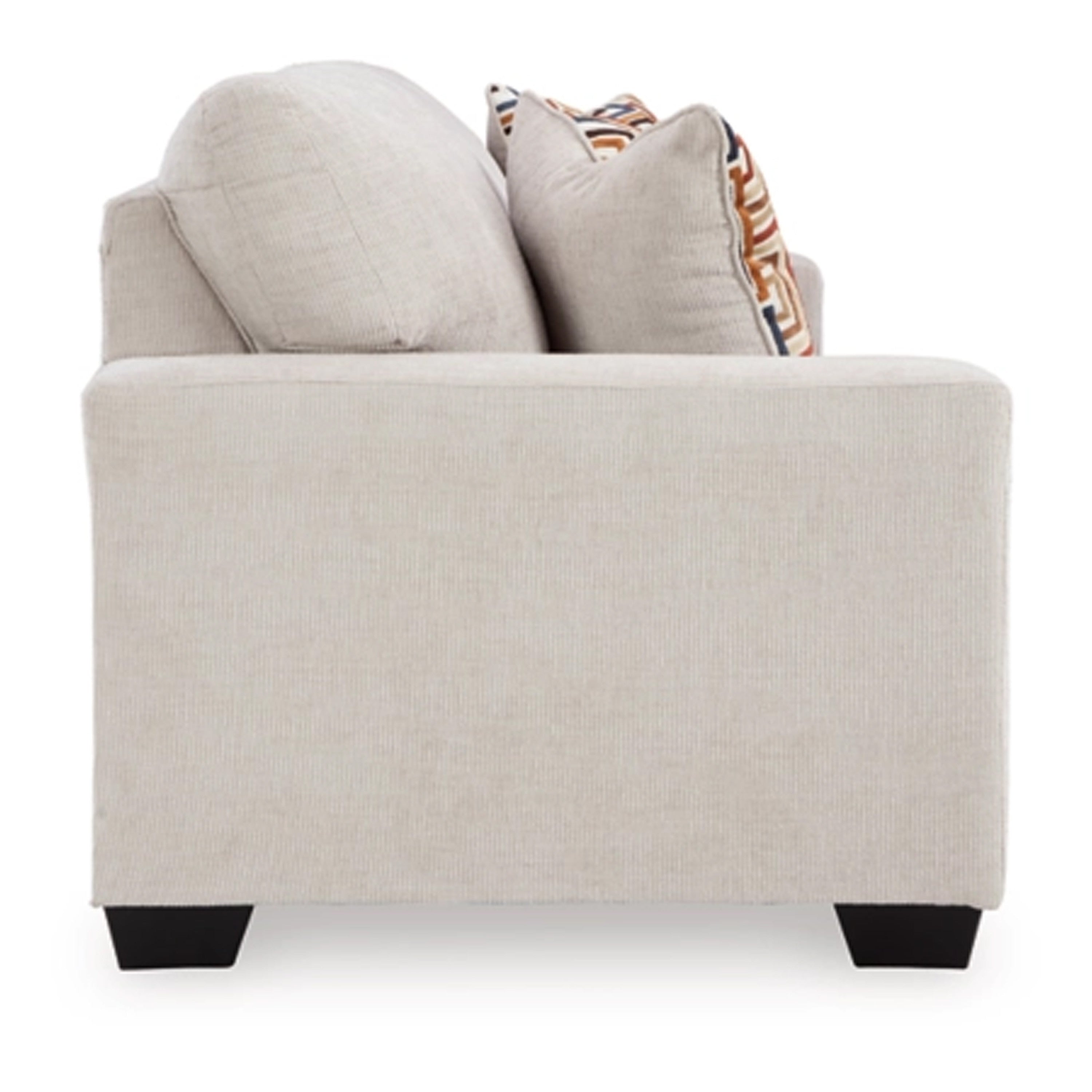 Canapé-lit Queen Avie, 2 coussins décoratifs, polyester ivoire, 85 pouces