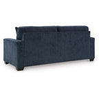 Canapé-lit Queen Avie, 2 coussins décoratifs, polyester bleu marine, 85 pouces