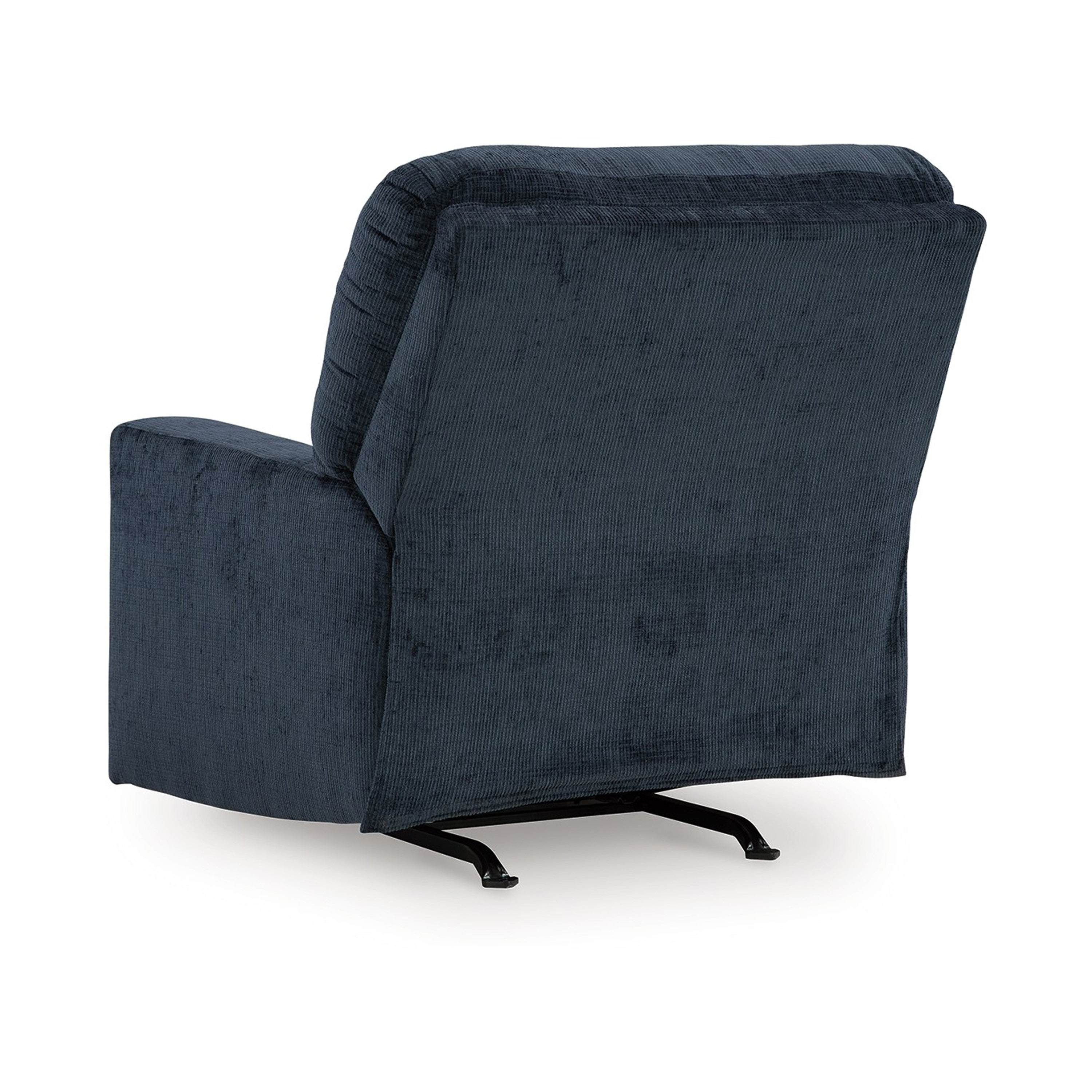 Fauteuil inclinable à bascule Avie avec mouvement doux, polyester bleu marine
