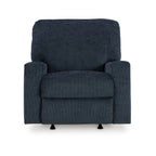Fauteuil inclinable à bascule Avie avec mouvement doux, polyester bleu marine