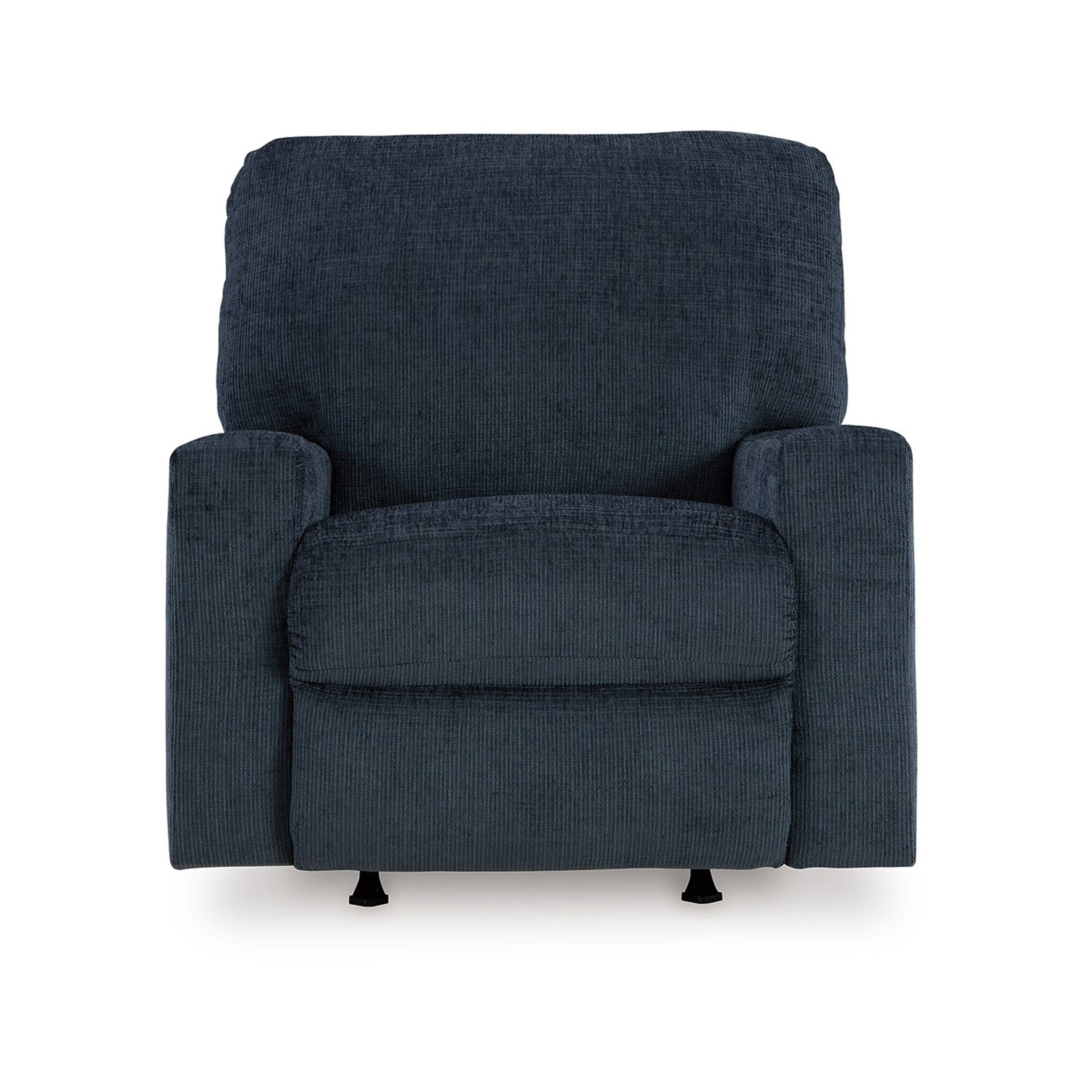 Fauteuil inclinable à bascule Avie avec mouvement doux, polyester bleu marine