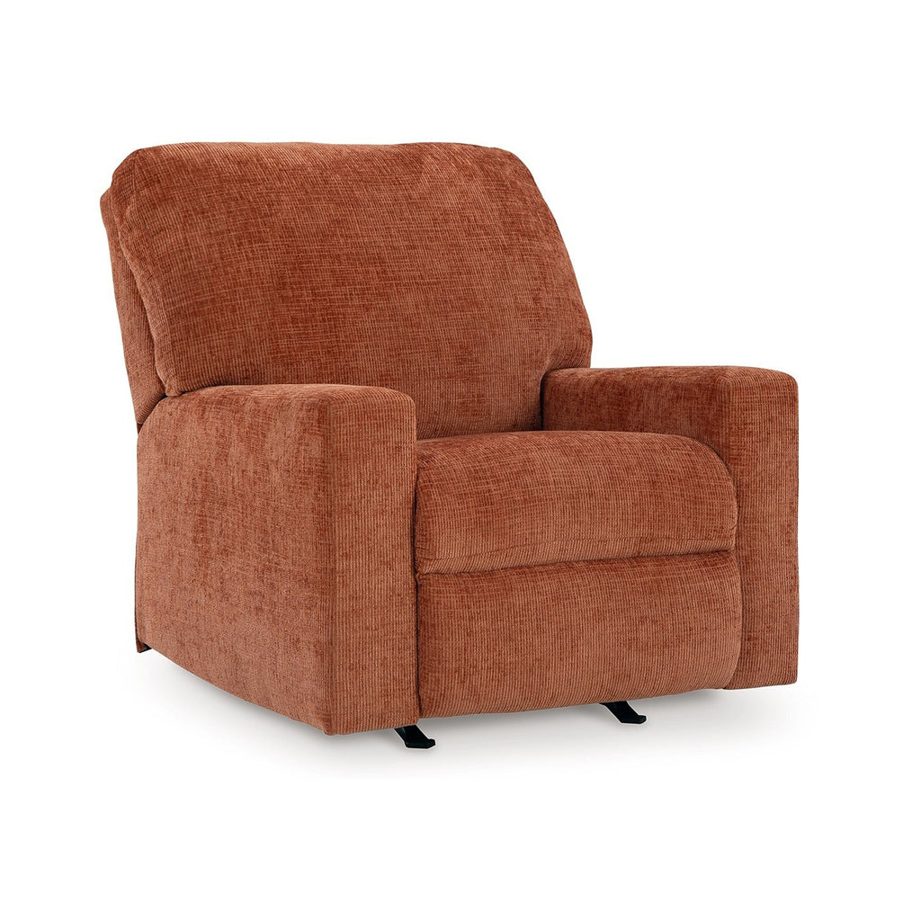 Fauteuil inclinable à bascule Avie, mouvement doux, polyester orange brûlé