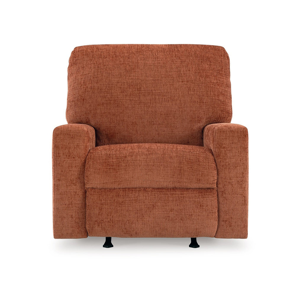 Fauteuil inclinable à bascule Avie, mouvement doux, polyester orange brûlé