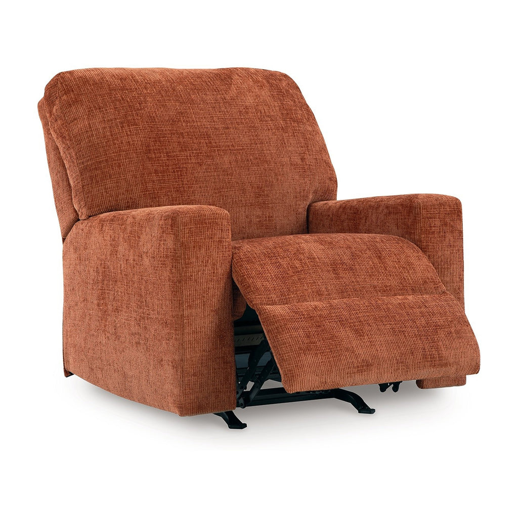 Fauteuil inclinable à bascule Avie, mouvement doux, polyester orange brûlé