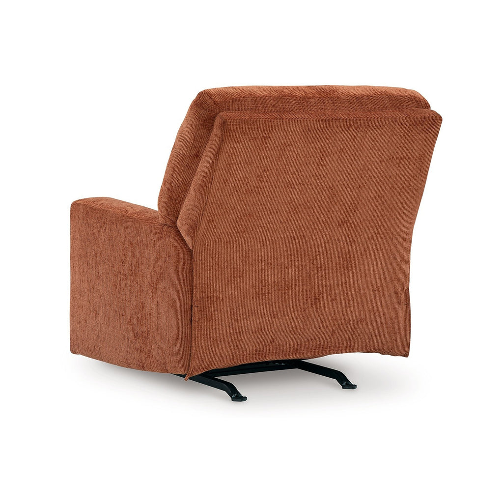 Fauteuil inclinable à bascule Avie, mouvement doux, polyester orange brûlé