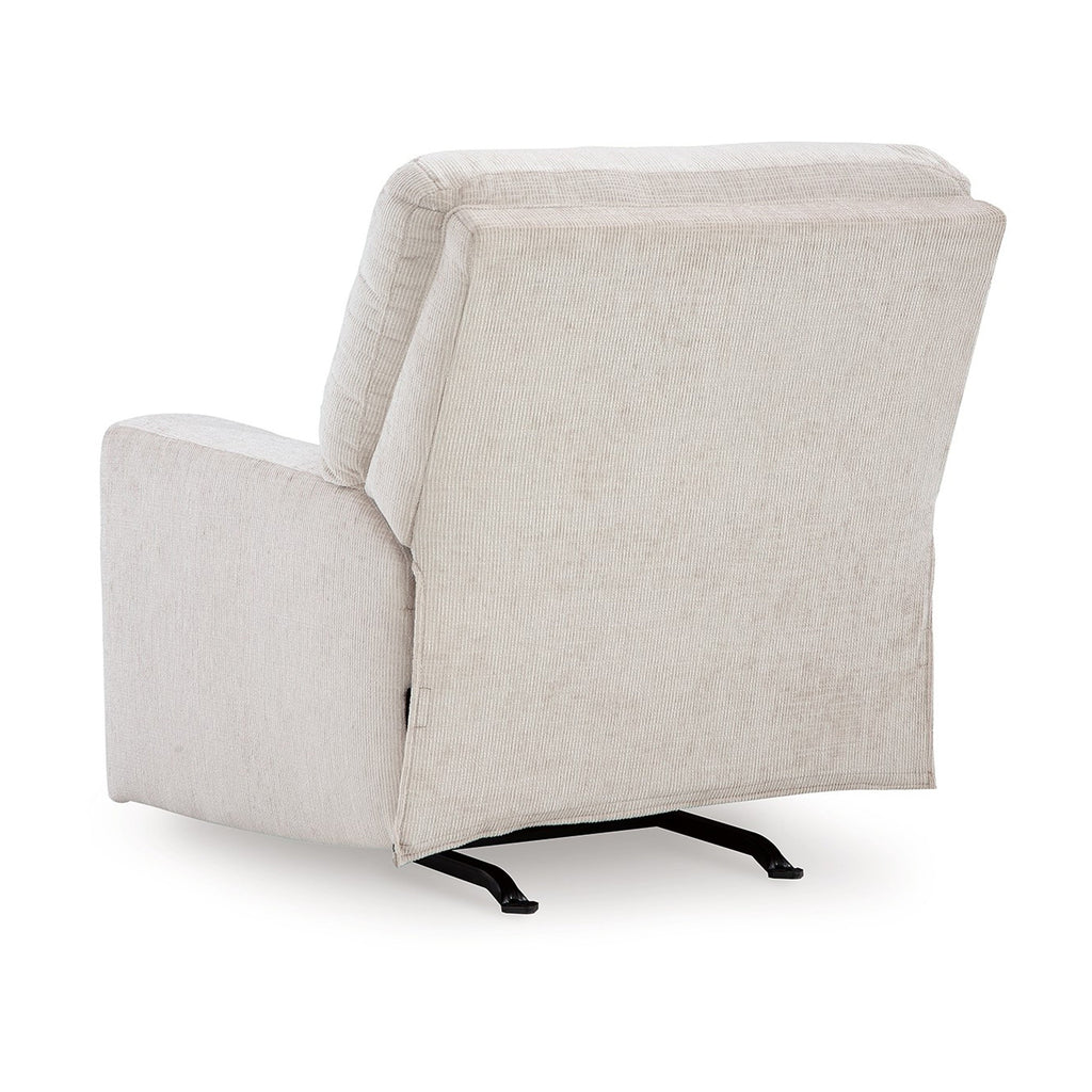 Fauteuil inclinable à bascule Avie, mouvement doux, polyester blanc ivoire