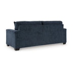 Canapé Avie, 2 coussins décoratifs, 85 pouces, noir, polyester bleu marine doux