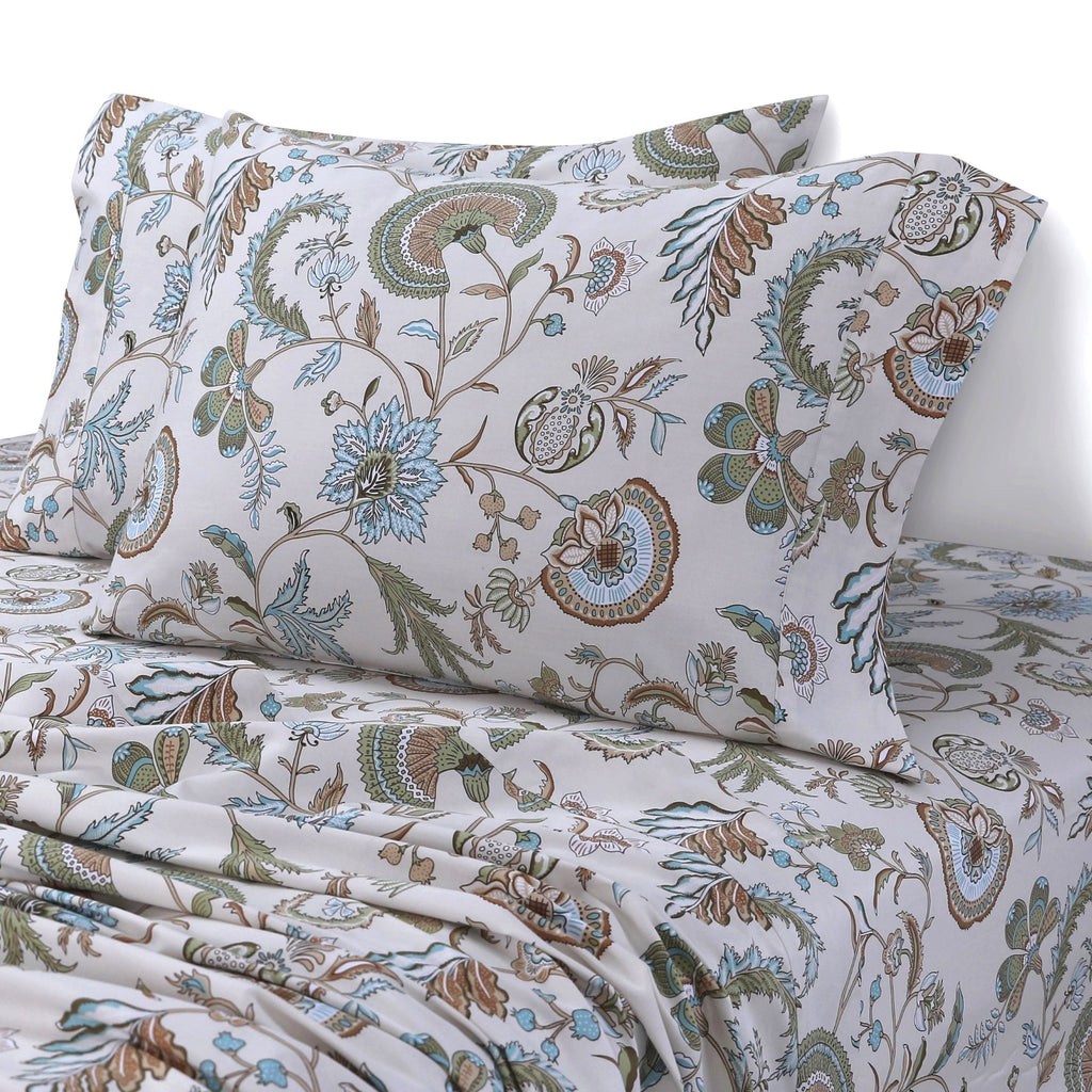 Parure de draps à poches profondes en satin de coton biologique Azores Home 300 fils