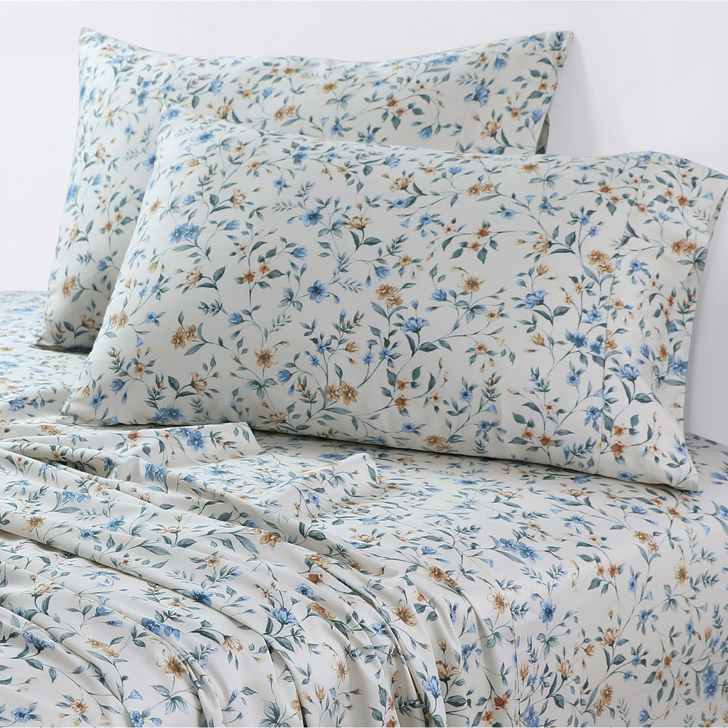 Parure de draps à poches profondes en satin de coton biologique Azores Home 300 fils